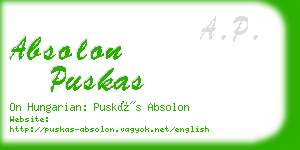 absolon puskas business card